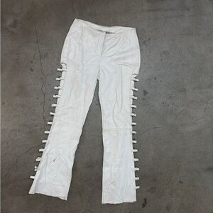 Wilson’s leather white o ring metal flare pants